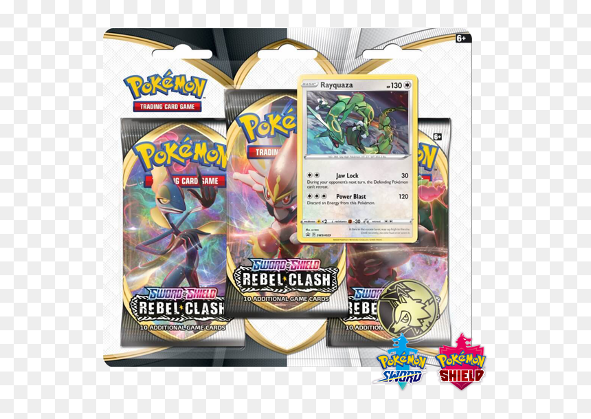 Rebel Clash 3x Booster Pack - Sword And Shield Rebel Clash, HD Png Download - pokemon card back png