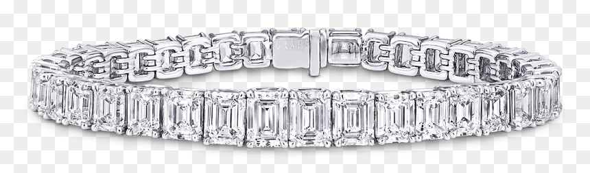 Emerald Cut Diamond Bracelet Graff, HD Png Download - ladies fancy bangles png