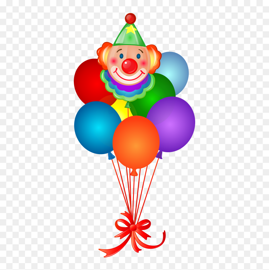 Clown With Balloons Clipart, HD Png Download - bday png