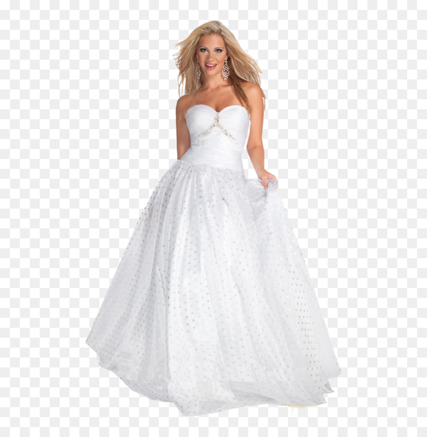 White Frock For Kids Long, HD Png Download - robe png