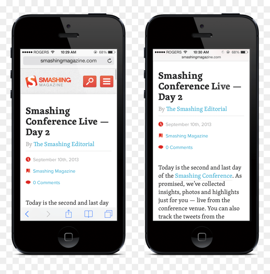Note The Missing Address Bar In The Right Image - Iphone Browser Screen, HD Png Download - google search bar png
