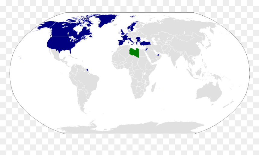 2011 War On Libya Belligerents - Countries That Have Taco Bell, HD Png Download - map image png
