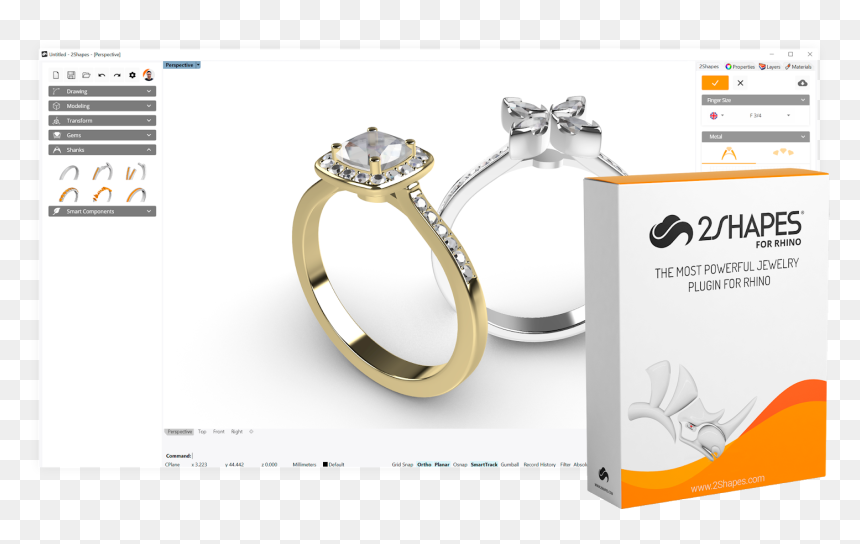 Rhino Jewelry Design, HD Png Download - jewellery design png