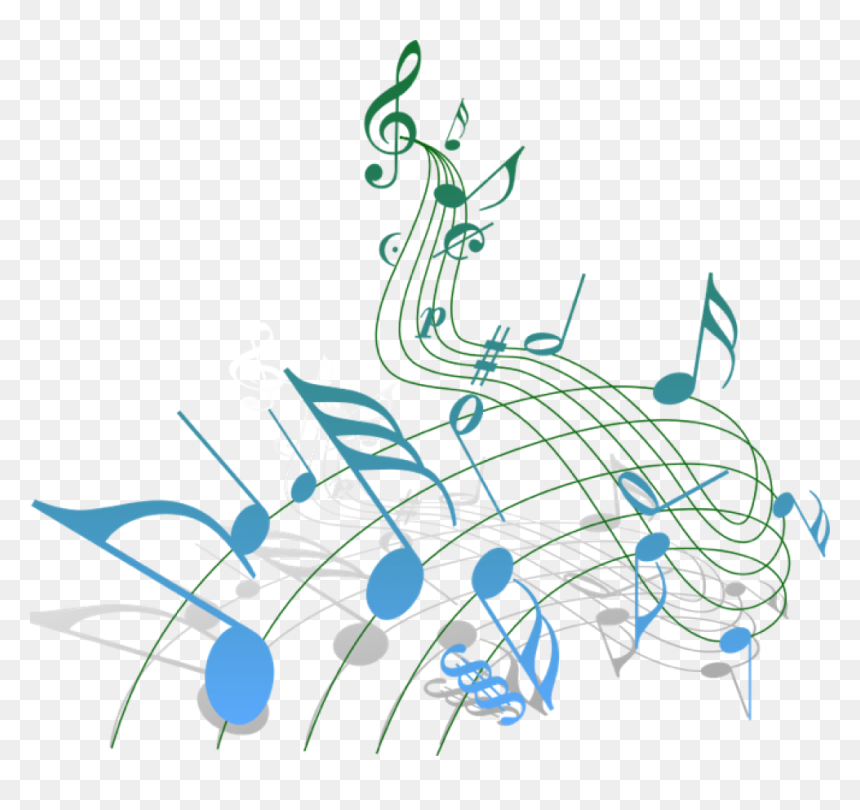 Transparent Colorful Musical Notes Png - Blue And Green Music Notes, Png Download - colourful music notes png