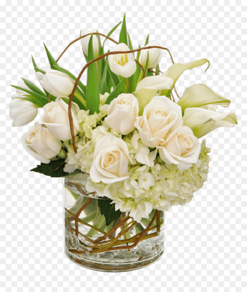 Transparent Calla Lily Png - White Roses And Tulips Arrangements, Png Download - willow png
