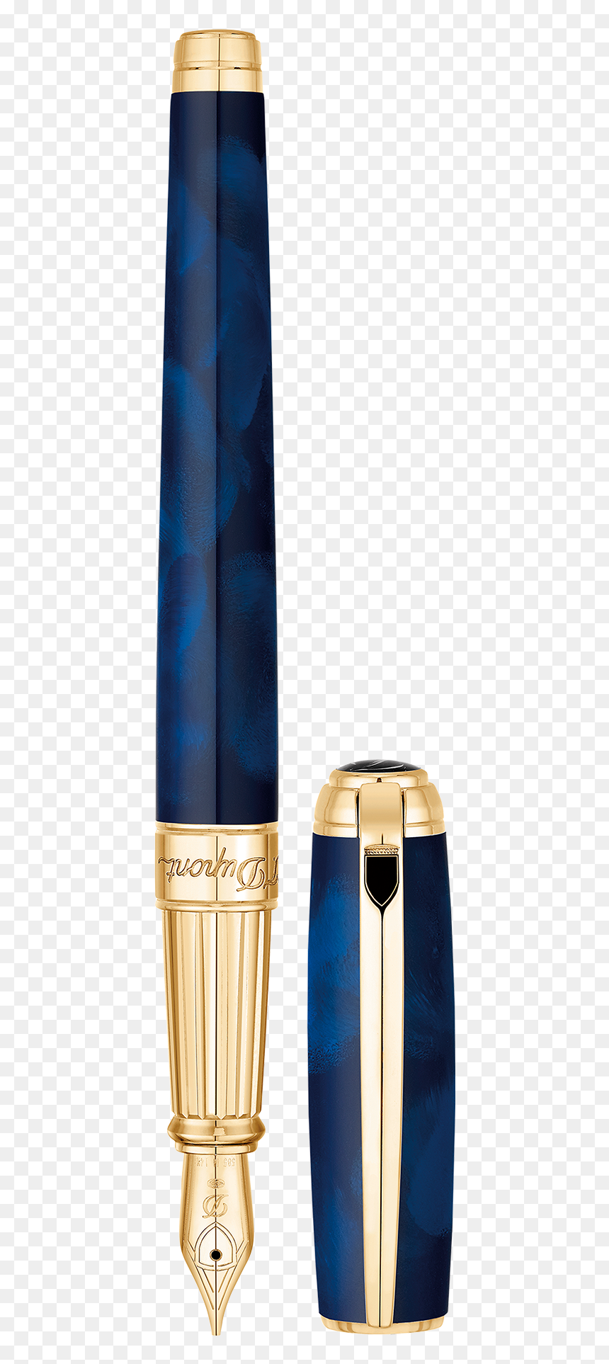 St Dupont Blue Fountain Pen, HD Png Download - fountain top view png