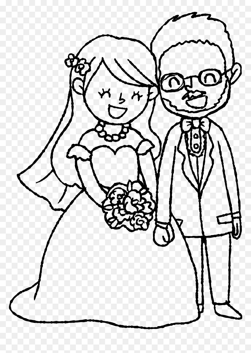 Marriage Drawing , Png Download - Bride And Groom Clip Art Black And White Png, Transparent Png - marriage png images