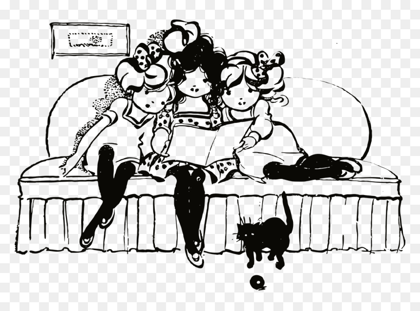 Girls-2838810 1280 - Girls Reading Book Clipart Black And White, HD Png Download - indian girls png