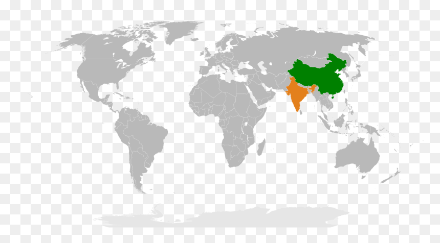 Clear Map China Png - World Map Tap Water, Transparent Png - india map png image