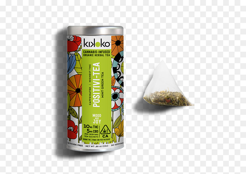Flowertown Kikoko Positivi Tea Can Bag - Cannabis Tea, HD Png Download - tea smoke png