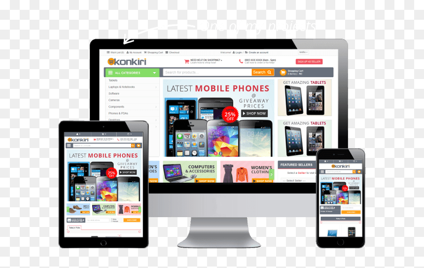 Responsive Ecommerce Website Png Hd, Transparent Png - ecommerce website png