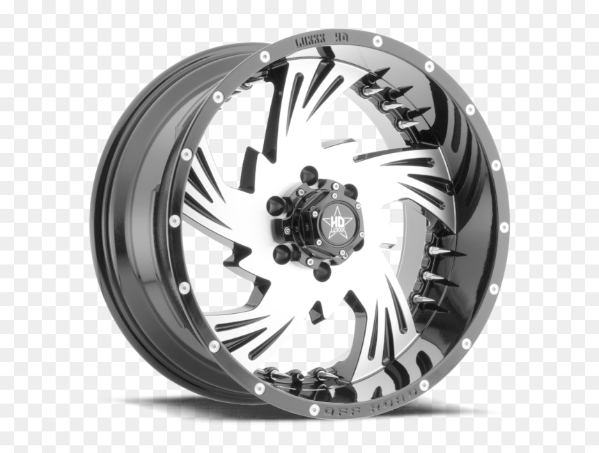 Luxxx Hd Off Road® Lux Hd 7 Wheels Rims Black Machined - Hubcap, HD Png Download - road png hd
