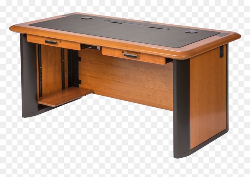 Wood Desk Transparent Drawers, HD Png Download - computer table png