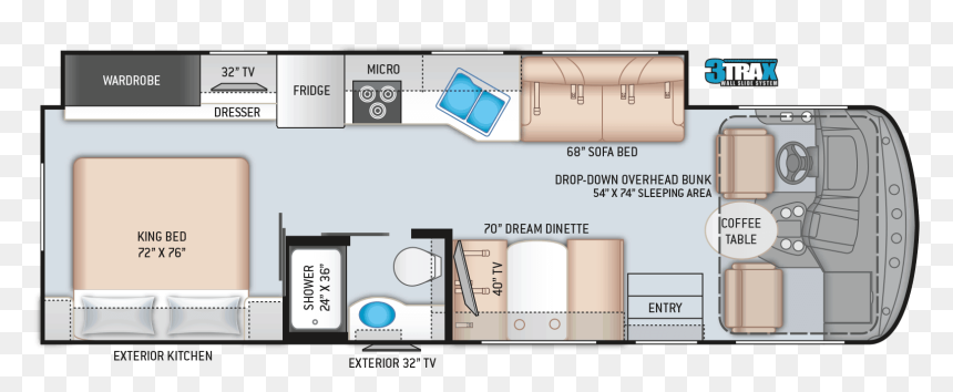 2019 Thor Hurricane 29m, HD Png Download - sofa plan png