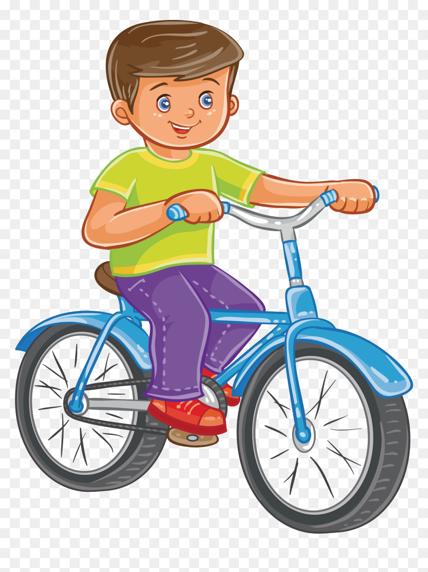 Cartoon Bike Png - Cartoon Boy On Bike Png, Transparent Png - bike png image
