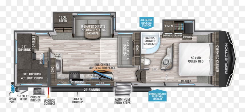 Grand Design Reflection 28bh, HD Png Download - sofa plan png
