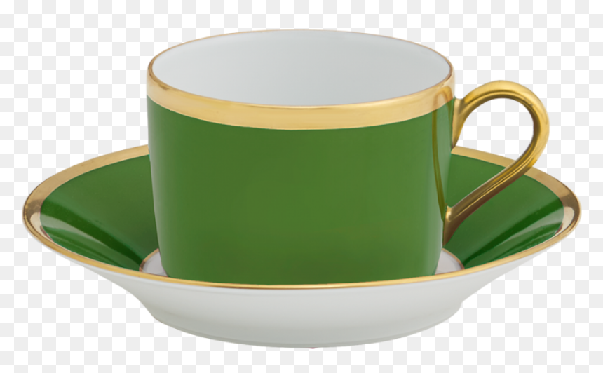 Arc En Ciel Empire Green Tea Cup & Saucer - Tea Cup With Saucer Green, HD Png Download - green tea cup png
