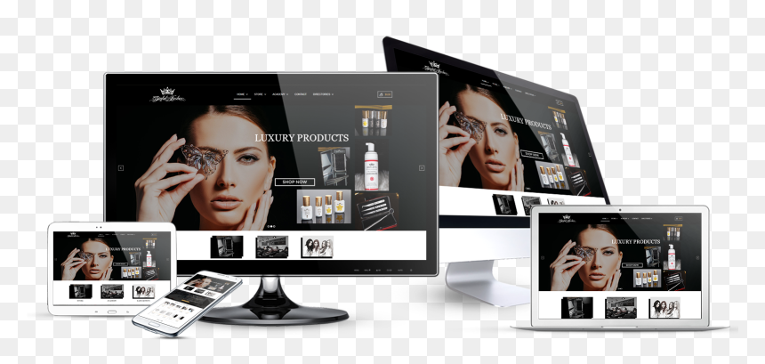 Ecommerce Website Design Eyelash Extensions Multi Device - Smartphone, HD Png Download - ecommerce website png