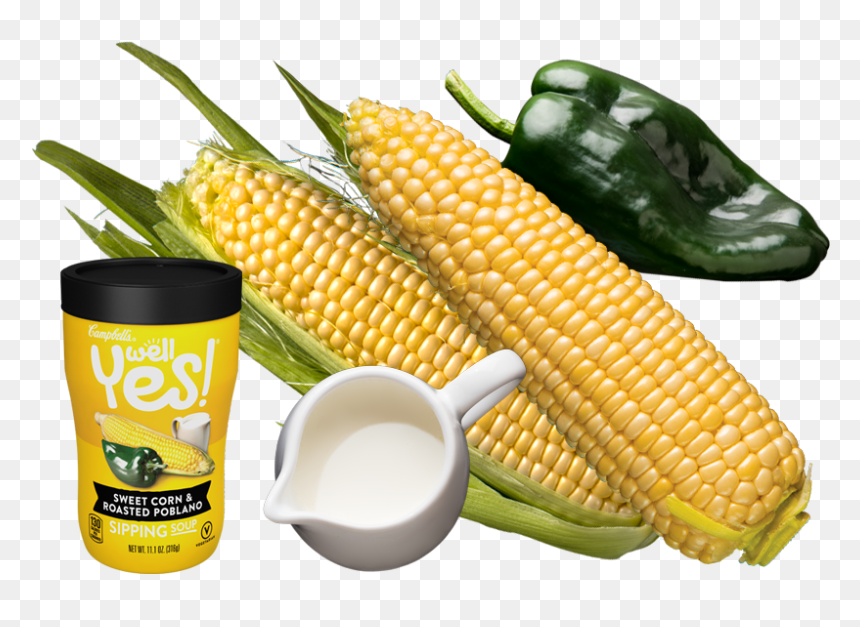 Well Yes Sweet Corn & Roasted Pablano Sipping Soup - Well Yes Sipping Soup Campbell's, HD Png Download - sweet corn png