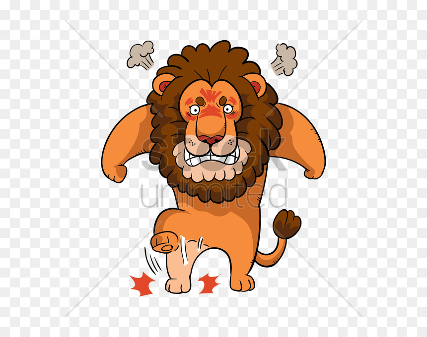Clip Art Black And White Lion Frames Illustrations - Angry Lion Face Cartoon, HD Png Download - angry lion png images