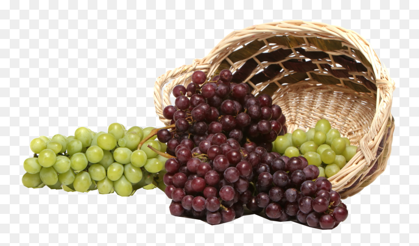 Black Grapes Png Transparent Image - Grapes In Basket Png, Png Download - black grapes png