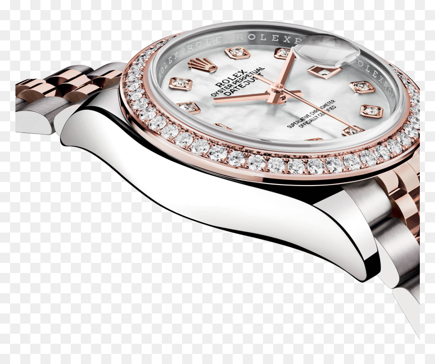 Diamond Datejust Jewellery Clock Watch Rolex Watches - Transparent Diamond Watch Png, Png Download - watch clipart png