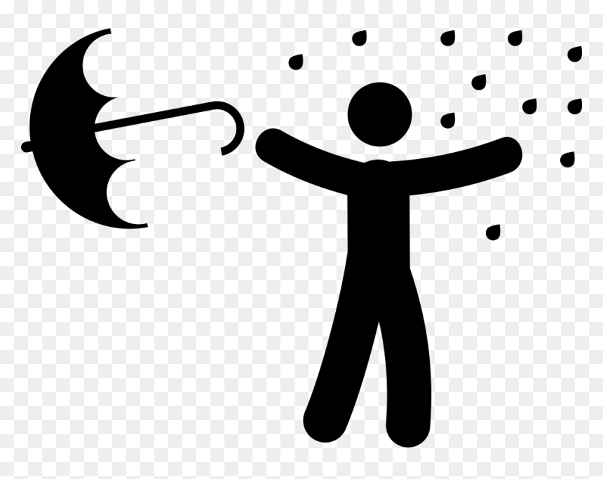 Man Under Rain Loosing Umbrella - Man Umbrella Icon, HD Png Download - rain umbrella png