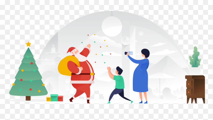 Illustration, HD Png Download - flying santa claus png