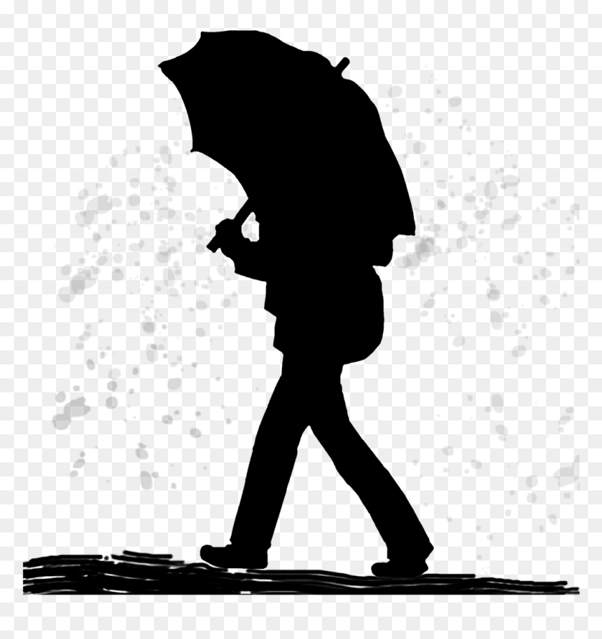 Figure With Umbrella, HD Png Download - rain umbrella png
