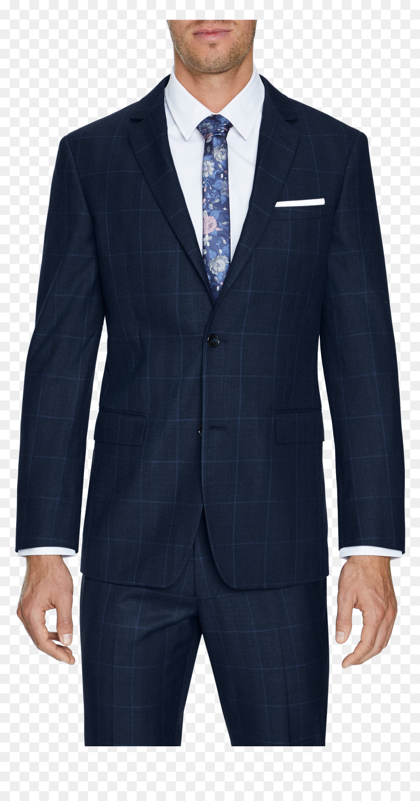 Hemsworth Slim 2 Button Check - Subtle Pinstripe Suit, HD Png Download - coat pant png