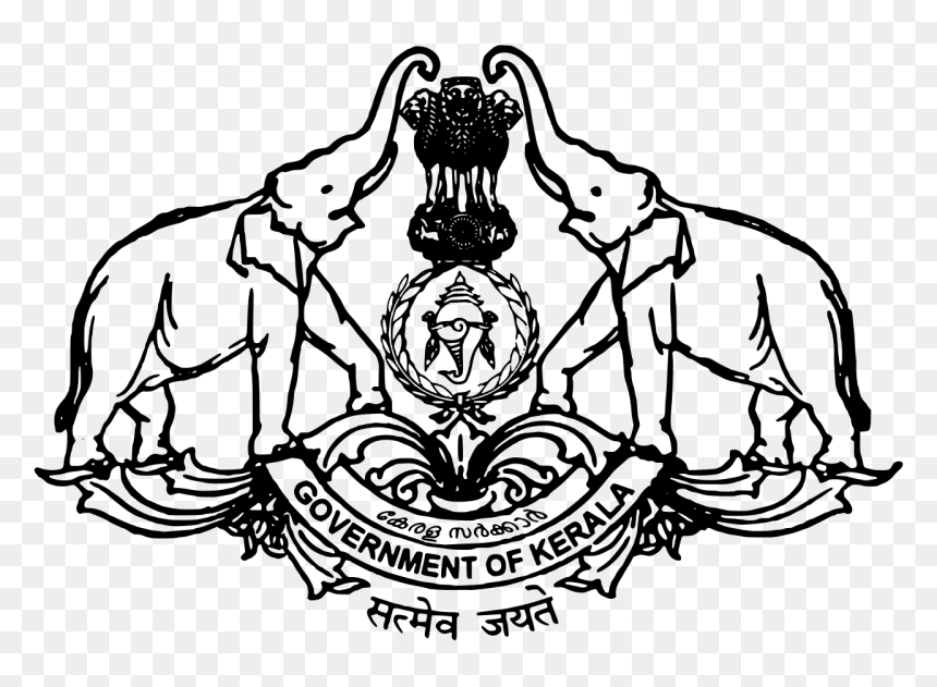 Acting Drawing Malayalam - Government Of Kerala Emblem, HD Png Download - kerala elephant png