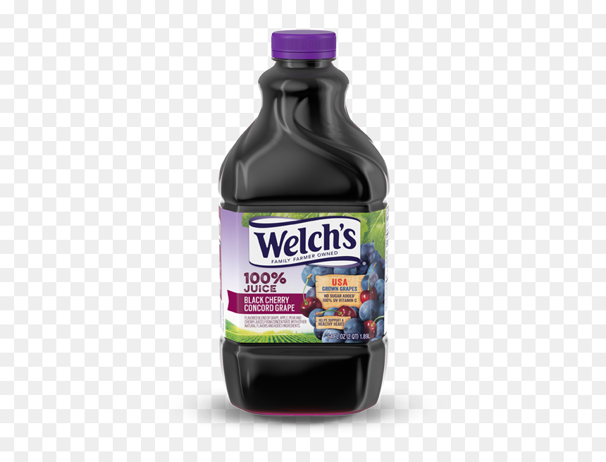 Welch"s 100% Black Cherry Grape 64oz - Welch's Grape Juice, HD Png Download - black grapes png