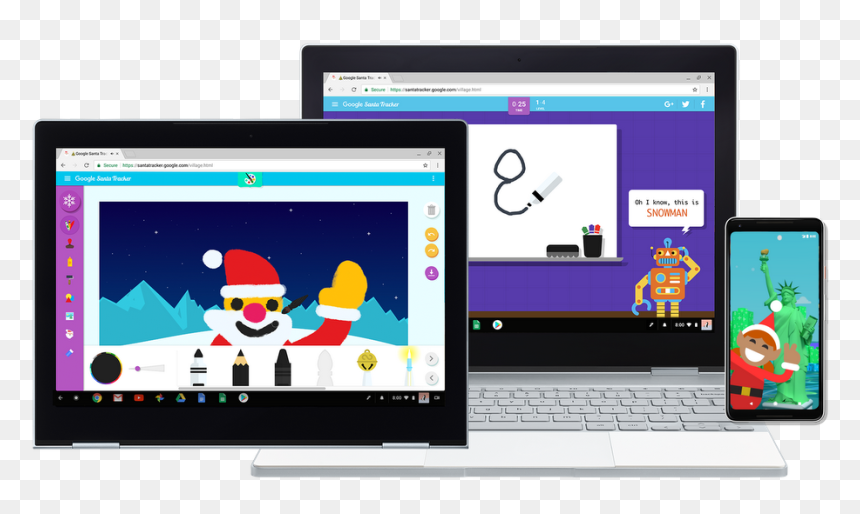 Games - Google Santa Tracker, HD Png Download - flying santa claus png