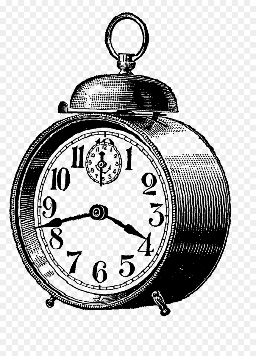 Digital Stamp Design - Clock Illustration Vintage, HD Png Download - watch clipart png