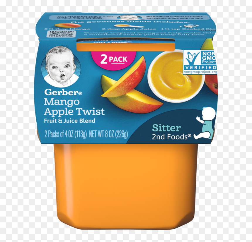 2nd Foods Mango Apple Twist - Gerber Apple Banana Oatmeal, HD Png Download - mangoes png