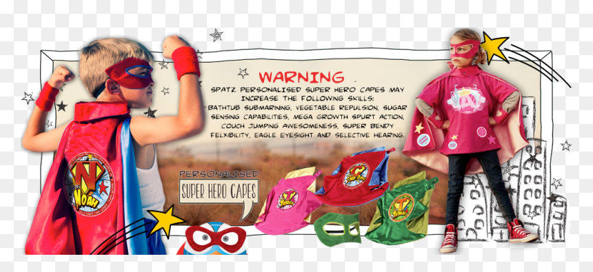 Kids Super Hero Capes With Name, Kids Dress Up Cape - Poster, HD Png Download - kids dress png