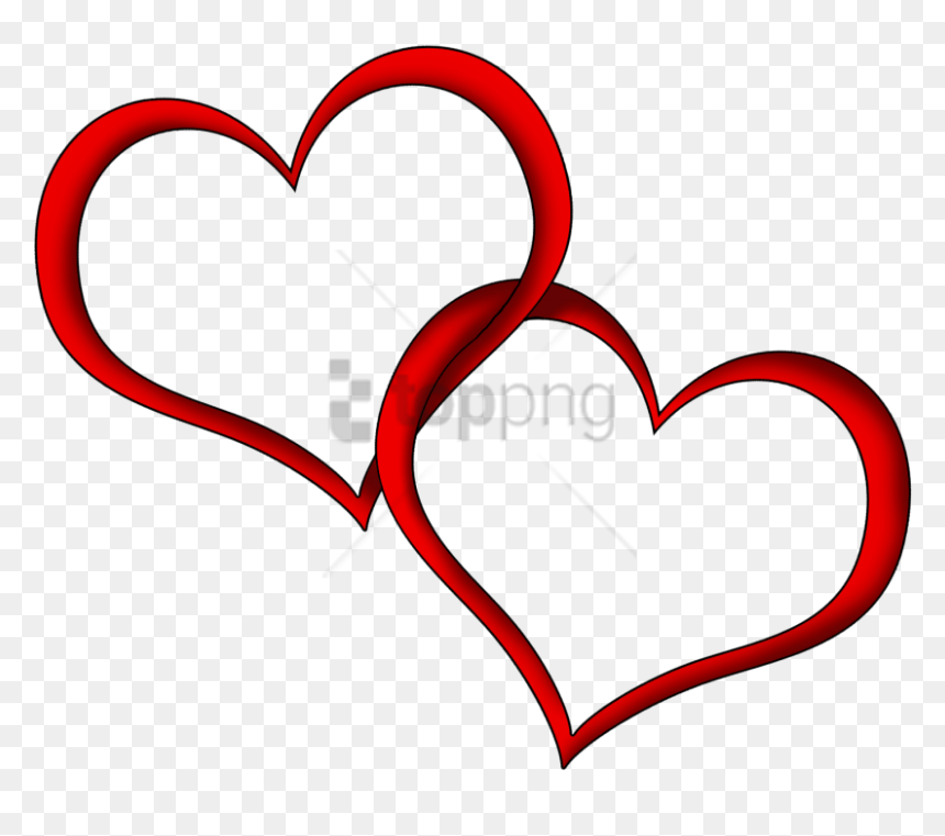 Free Png Download Heart Outline Couple Red Png Images - Heart Images Png Hd, Transparent Png - wedding symbol png