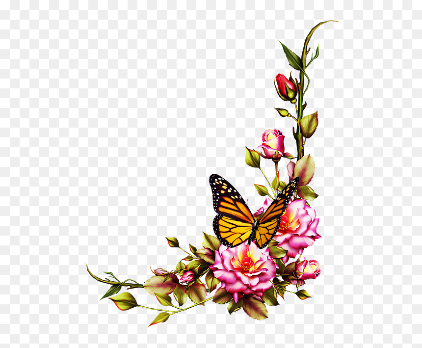 Flower Png File - Frame Flowers And Borders, Transparent Png - flower png file