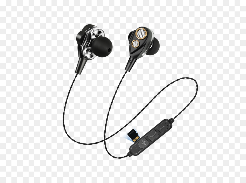Bluetooth Headset Ear Phone Plug In Headphones Double - Smn 15 Dual Dynamic Driver Earphones Price, HD Png Download - earphone png image