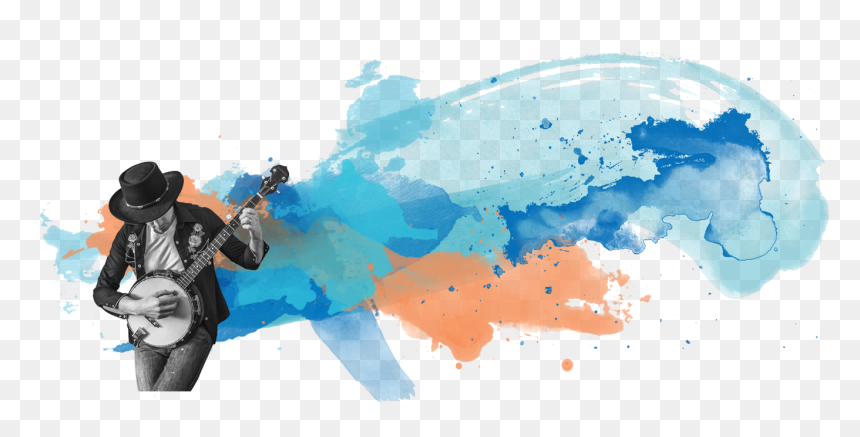 Title Headers Music - Watercolor Musician, HD Png Download - earphone png image
