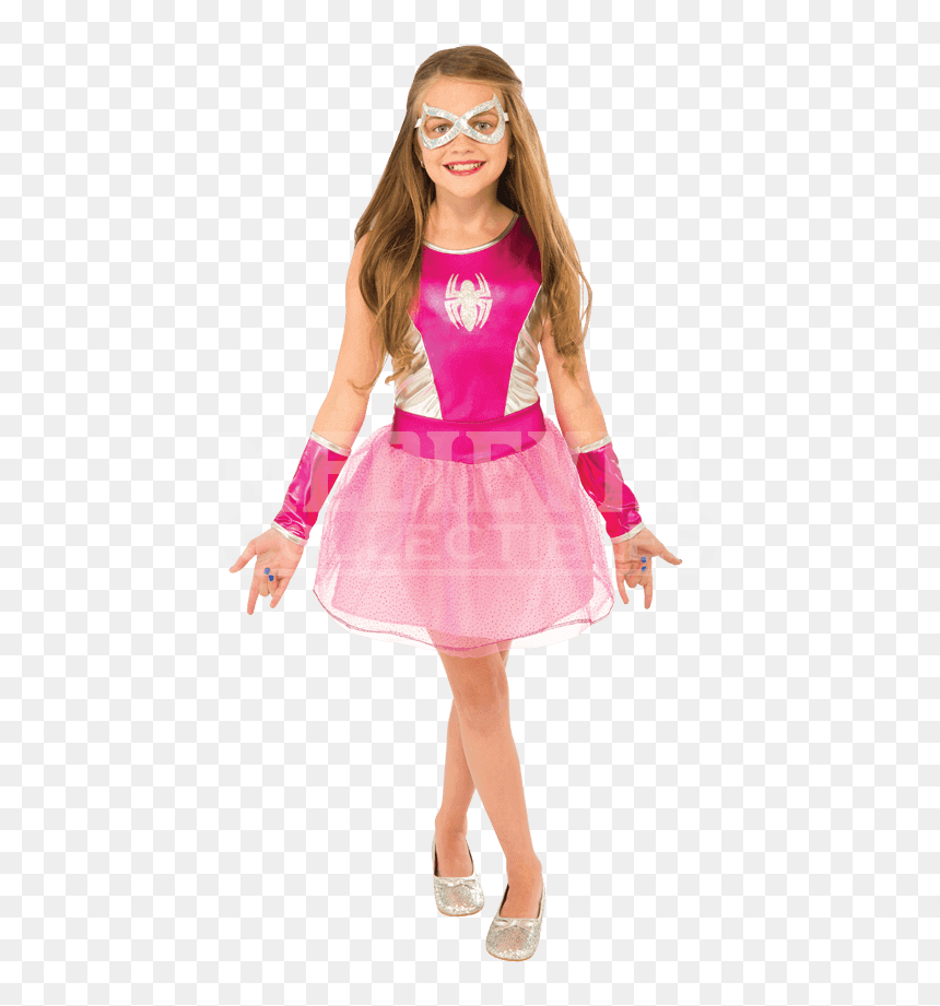 Kids Spider-girl Pink Tutu Dress Costume - Pink Spider Costume Kids, HD Png Download - kids dress png