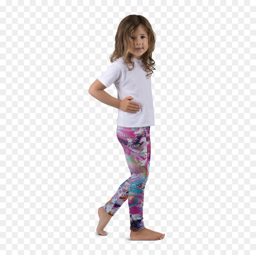 Kids Life"s Dance Colorful Leggings - Children's Leggings Mock Up, HD Png Download - kids dress png