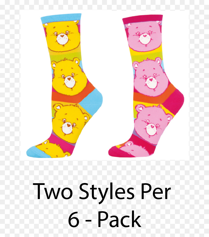 Ladies Care Bears Funshine & Cheer Socks - Sock, HD Png Download - ladies dress png