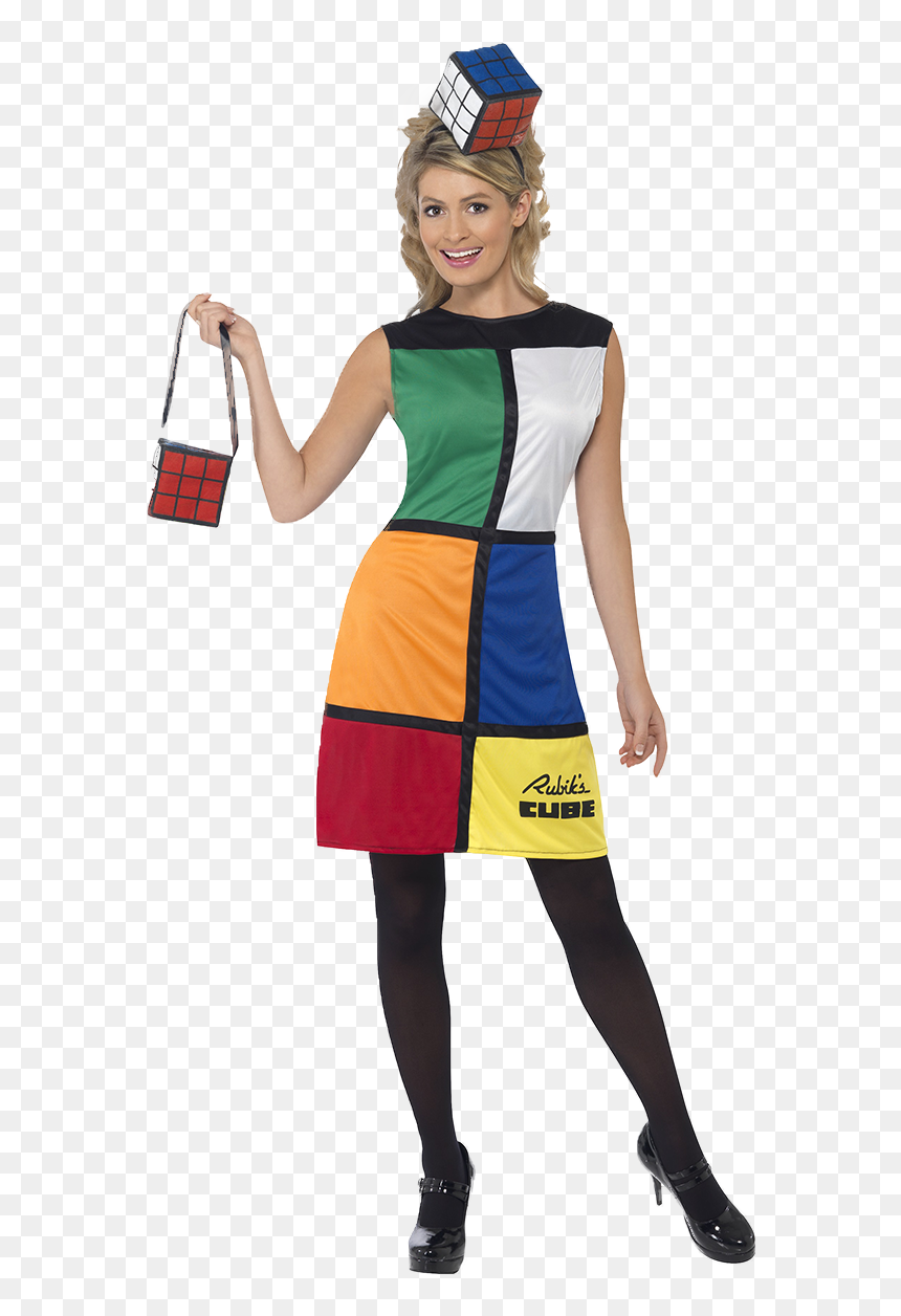 Adult Rubik"s Cube Costume - Rubix Cube Fancy Dress, HD Png Download - ladies dress png