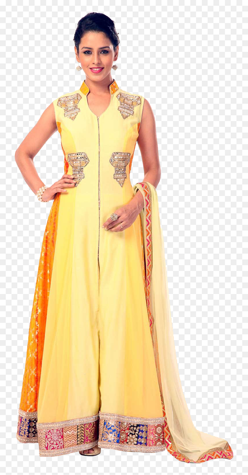Chanderi Anarkali Suit Free Png Images - Anarkali Suit Png, Transparent Png - ladies dress png