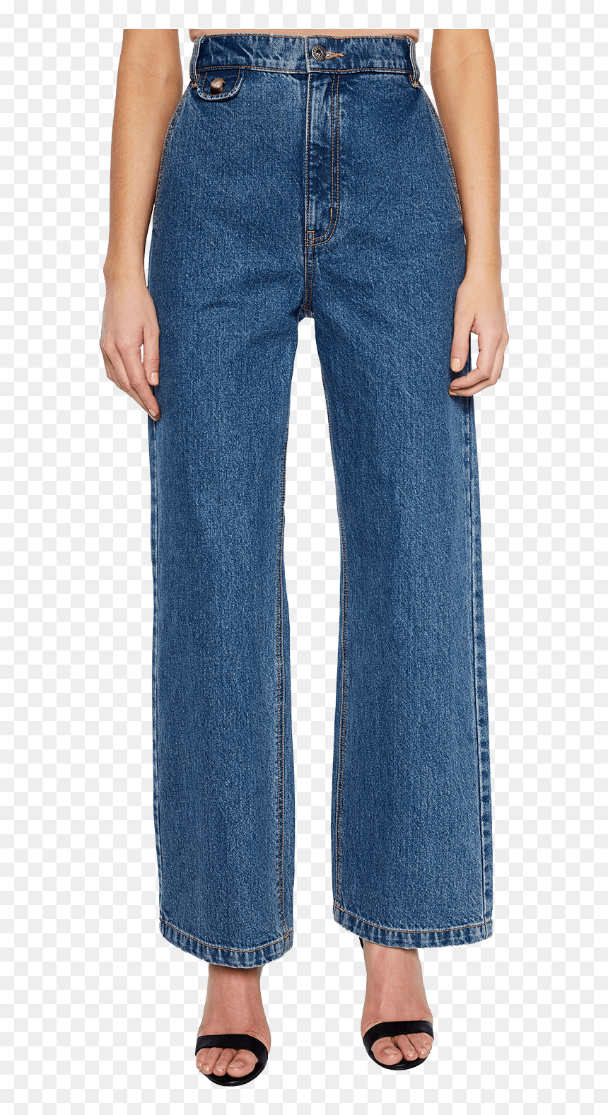 Valery Denim Pant In Colour Citadel - 7 For All Mankind Paperbag Cropped Alexa, HD Png Download - jeans pant png