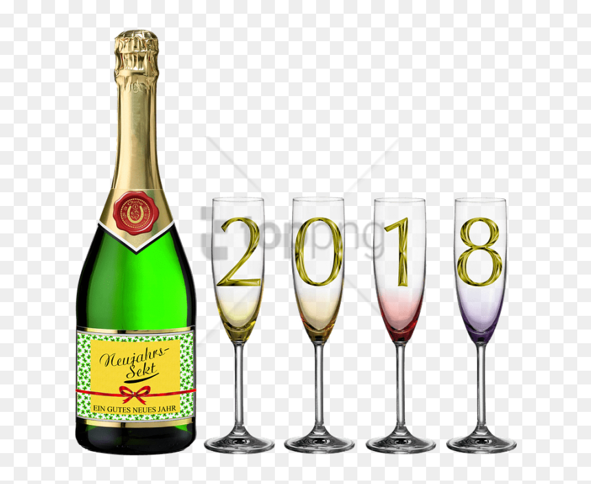 Free Png Espumante Png Image With Transparent Background - New Year 2018 Images Png, Png Download - happy new year 2018 png images