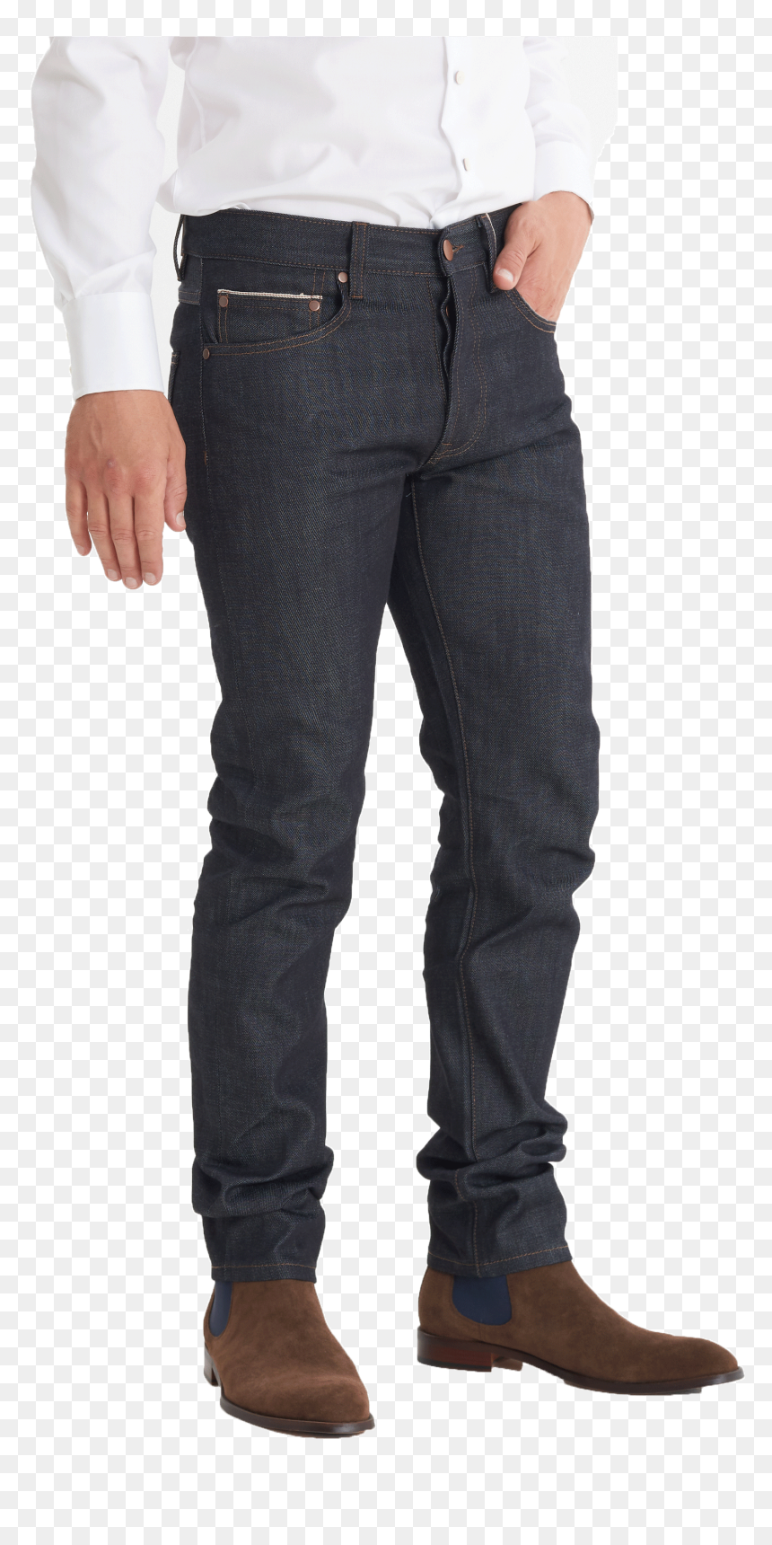 3 Wise Men Blue Denim Trousers Blue - Pocket, HD Png Download - jeans pant png