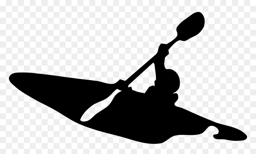 And Clip Art Canoing - Black And White Kayak Clip Art, HD Png Download - canoe png