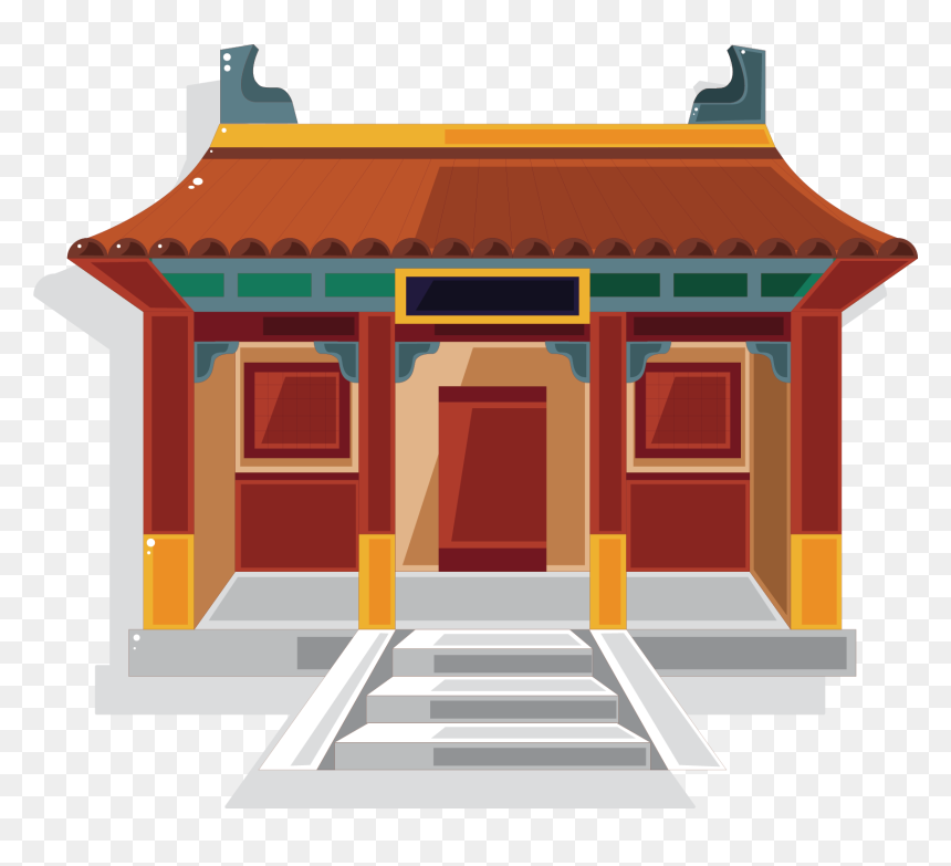 Ancient Chinese Temple Clipart Graphic Freeuse Library - Traditional Chinese House Illustration, HD Png Download - temple png images